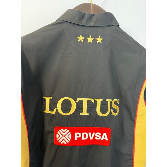Lotus F1 Team 2013 Racing Button up Shirt Short Sleeve Black Men's L - Picture 4 of 9